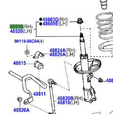 Toyota Corolla Verso 2004-2009 Front Shock Absorber Assy R/H