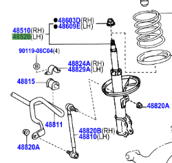 Toyota Corolla Verso 2004-2009 Front Shock Absorber Assy L/H