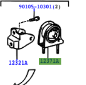 Toyota RAV4 1994-2000 Engine Mounting Rear