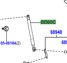 Toyota Aygo X 2022- Back Door Stay Assy L/H