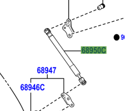 Toyota Aygo X 2022- Back Door Stay Assy R/H