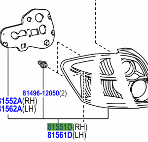 Toyota Auris 2006-2012 Rear Combination Lamp R/H