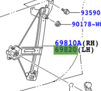 Toyota Aygo 2005-2014 Front Door Window Regulator Assy L/H
