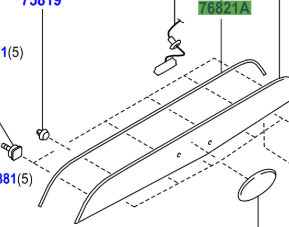 Toyota 86 2016- Outside Door Garnish Luggage Compartment