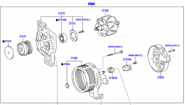 Toyota Auris/Hybrid (UKP) 2012-2018 Alternator