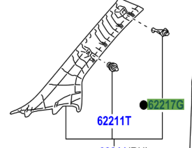 Toyota IQ 2008-2014 Front Pillar Garnish Clip