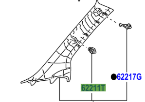 Toyota IQ 2008-2014 Clip For Front Pillar Garnish