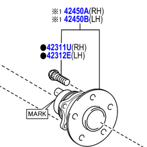 Toyota Camry/Hybrid 2017- Rear Hub and Bearing Assy L/H