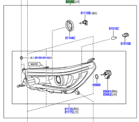 Toyota Hilux 2015-2020 Headlamp Assy L/H