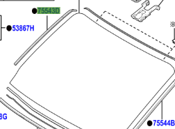 Toyota Hiace 2019- Windshield Moulding Outside NO.2 R/H