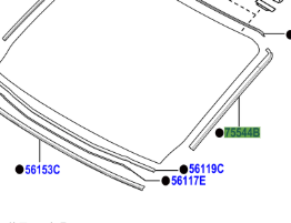 Toyota Hiace 2019- Windshield Moulding Outside NO.2 L/H