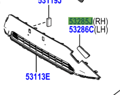 Toyota RAV4 2018- Front Bumper Arm Hole Cover R/H