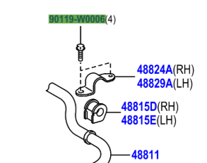Toyota Aygo 2014- Bolt W/Washer