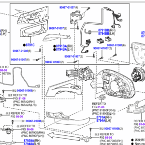 Toyota BZ4X (JPP) 2022- Outer Rear View Mirror L/H