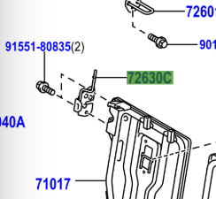 Toyota Yaris/Hybrid (FRP) 2014-2020 Rear Seatback Lock Assy R/H