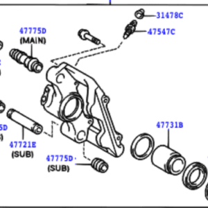 Toyota Yaris (JPP) 1999-2005 Rear Disc Brake Cylinder Assy L/H