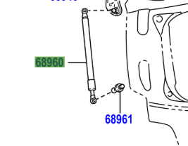 Toyota Verso 2009-2017 Tailgate Strut LH