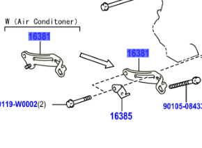 Toyota Aygo 2005-2014 Fan Belt Adjusting Bar
