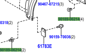 Toyota Hilux 2015-2020 Grommet Screw
