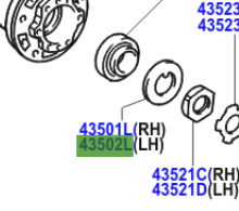 Toyota Land Cruiser 100 1998-2007 Front Axle Hub Washer Claw L/H
