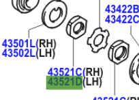 Toyota Land Cruiser 100 1998-2007 Front Wheel Adjusting Nut L/H