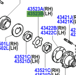 Toyota Land Cruiser 100 1998-2007 Front Wheel Adjusting Lock L/H