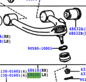 Toyota Land Cruiser 100 1998-2007 Front Suspension Arm Upper L/H
