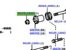 Toyota Land Cruiser 100 1998-2007 Nut Flange