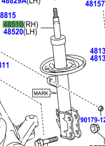 Toyota Vitz 2010-2020 Front Shock Absorber Assy R/H