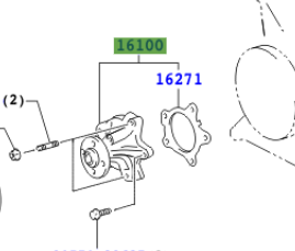 Toyota Corolla HB (UKP) 2001-2007 Engine Water Pump Assy