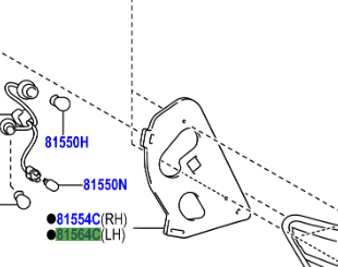Toyota Yaris (2011-2014) Rear RHS Combination lamp body Seal