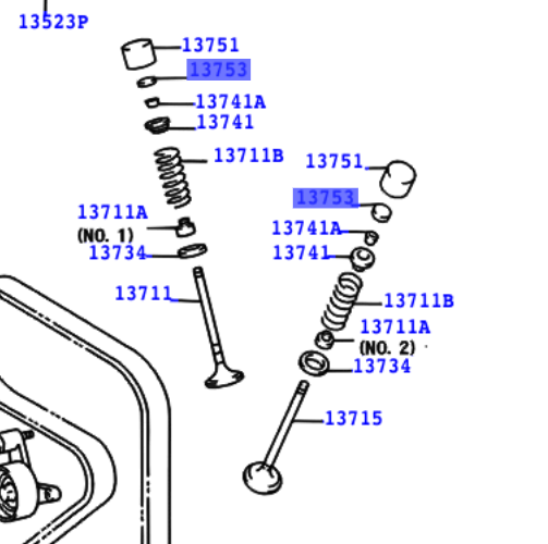 Toyota MR2 (1989-1999) Valve Adjusting Shim T=3.25