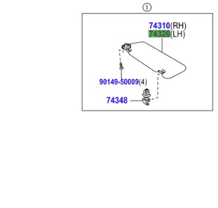 Toyota Yaris (2014-2020) Sun Visor (L/H)