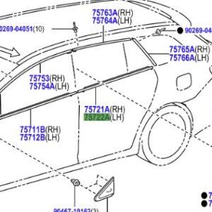 Toyota Avensis (2008-2018) Rear Door Belt Moulding (L/H)
