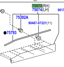 Toyota Rav4 2018- Moulding Sub-Assy, Front Door, Outside Lower R/H