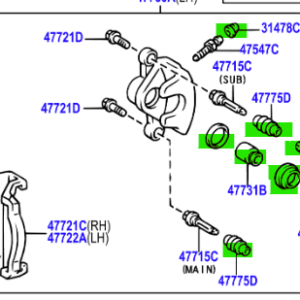 Toyota Regius Hiace Touring 1997-2002 Rear Brake Caliper Repair Kit