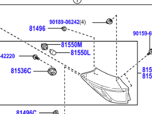 Toyota Yaris Cross 2021-2024 Rear Light Unit Outer L/H