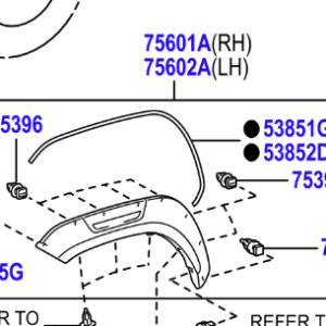 Toyota Hilux 2021-2023 Front Wheel Arch Moulding L/H