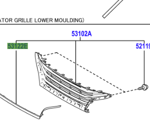 Toyota Yaris 2020-Present Front Grille Moulding