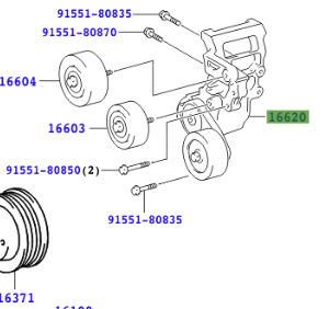 Toyota Hiace 1995-2011 Auxiliary Belt Tensioner