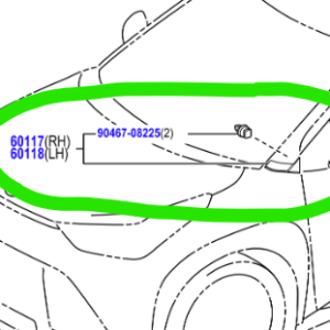 Toyota Aygo X 2022-Present Cover Sub-Assy Front Pillar R/H