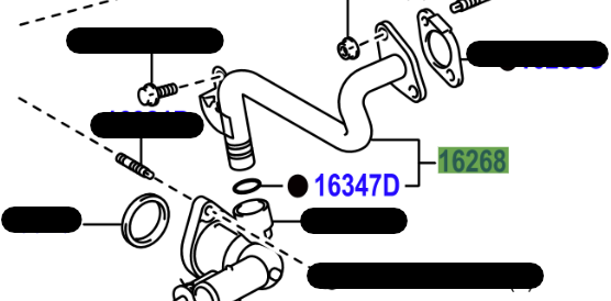 Toyota IQ 2008-2014 Pipe Water By-Pass