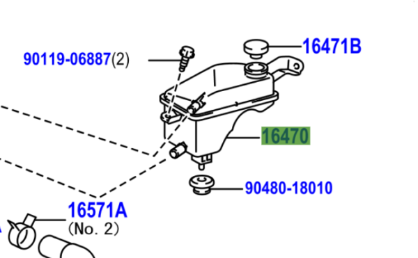 Toyota Auris/Hybrid (UKP) (2007-2013) Coolant Reserve Tank