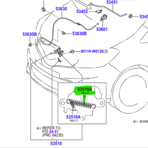 TOYOTA YARIS/HYBRID 2011-2014 BONNET RELEASE SPRING NO.2