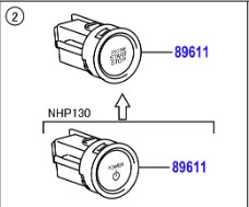 Toyota Yaris 2014-2020 SWITCH PUSH START WIRELESS DOOR LOCK