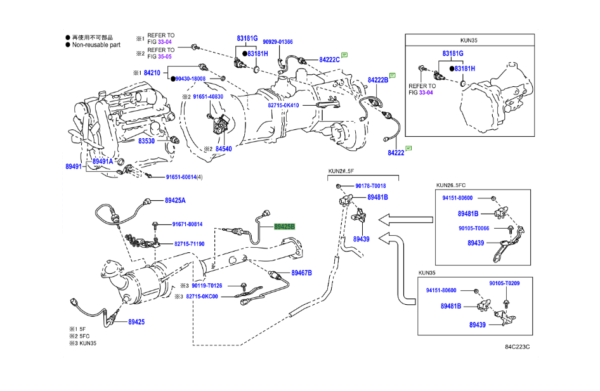 Toyota Hilux 07/2011-12/2015 SENSOR, EXHAUST GAS TEMPERATURE, NO.3