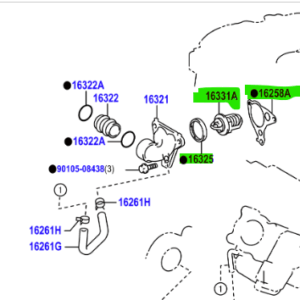 Toyota Auris/Hybrid 1.2L (2015-2018) Thermostat and gasket