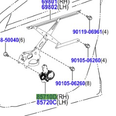 Toyota Rav4 2012-2018 Window Motor RH