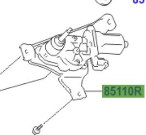 Toyota Yaris 2011-2014 Rear Wiper Motor