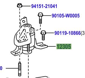Toyota Yaris 2014-2020 INSULATOR SUB-ASSY ENGINE MOUNTING RH